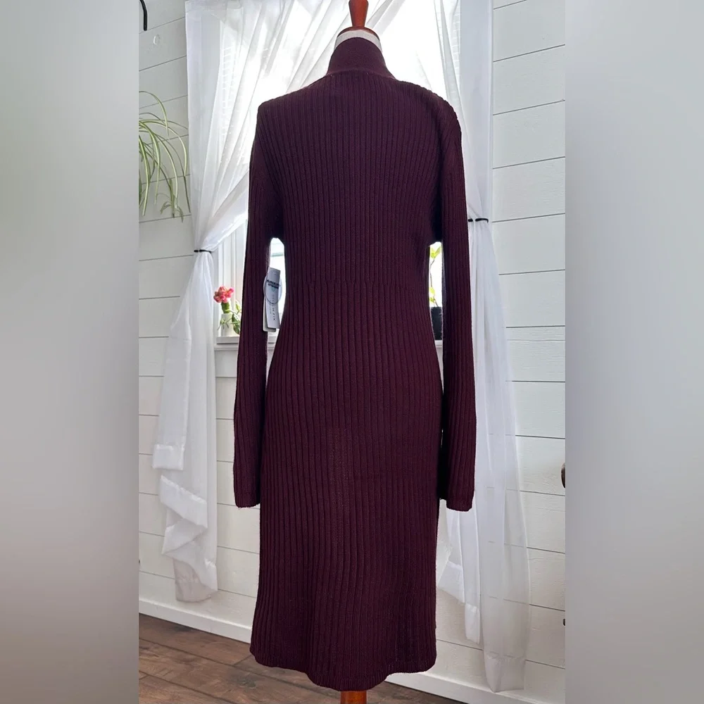 NWT! RD Candise Button Cuff Duster Cardigan Burgundy Size: Small - Picture 2 of 7